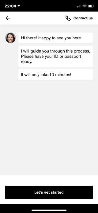 CSX - Bankkontoeröffnung Chat