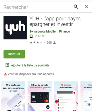 Yuh Google Play Bewertungen