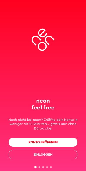 Neon Bank Konto öffnen