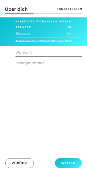 Neon-Kontoeröffnung – Telefon