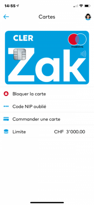 Zak-Karteneinstellungen