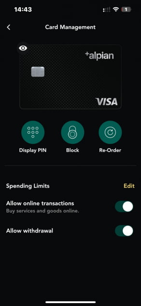 Alpian-Karteneinstellungen