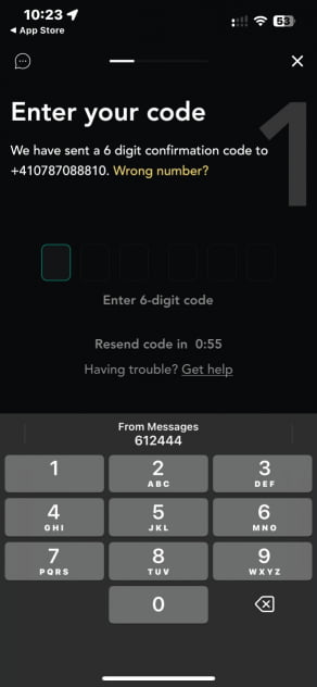 Kontoeröffnung bei Alpian - SMS
