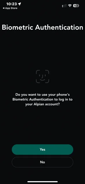 Kontoeröffnung bei Alpian - Biometrisch