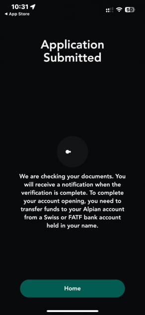 Alpian Antrag eingereicht