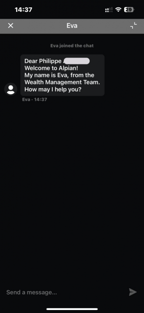 Alpian-Kundendienst Live-Chat Emma