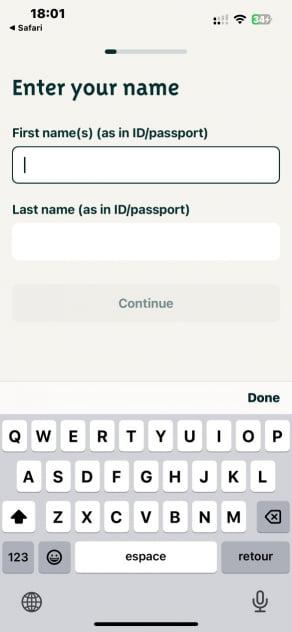 Radicant Geben Sie Ihren Namen ein