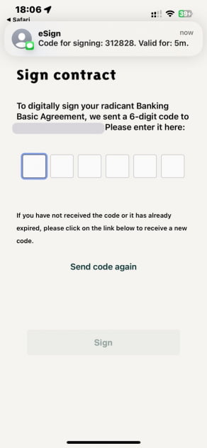 Radicant eSign-Vertrag