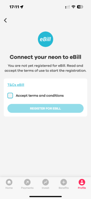 Neon bank eBill