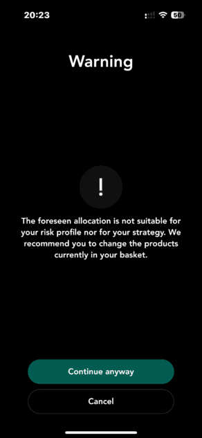 Alpian Warnung zur Portfoliomodifikation