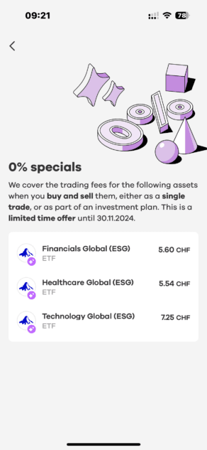 Neon Invest 0-Prozent-Specials