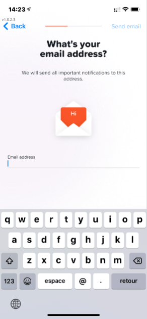Yuh Bank-Anmeldung E-Mail Adresse
