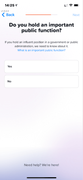 Yuh Bank-Anmeldung - Öffentliche Person