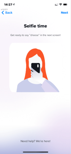 Yuh Bank-Anmeldung - Selfie