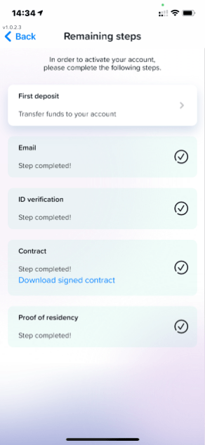 Eröffnen Sie ein Yuh-Konto – verbleibender Schritt