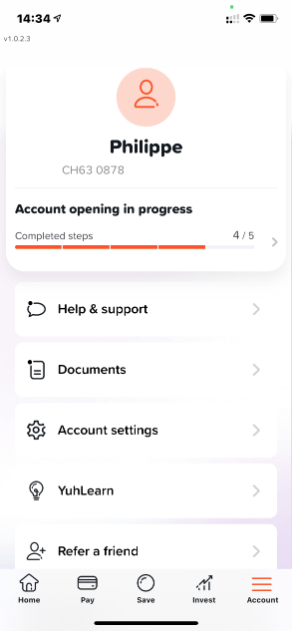 Yuh App - Letzter Schritt