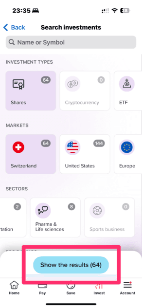 Yuh Investitionen suchen Märkte