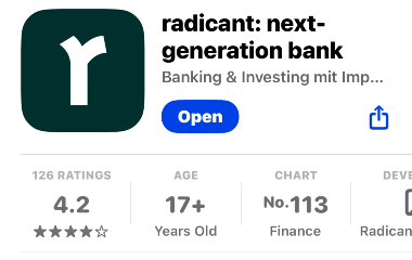 Radicant app store rating