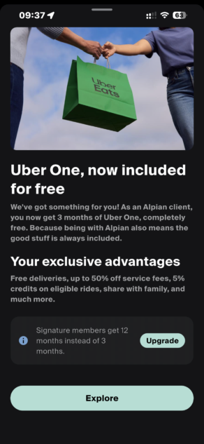 Uber One - Uber Eats - Alpian