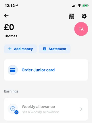 Revolut Junior weekly allowance