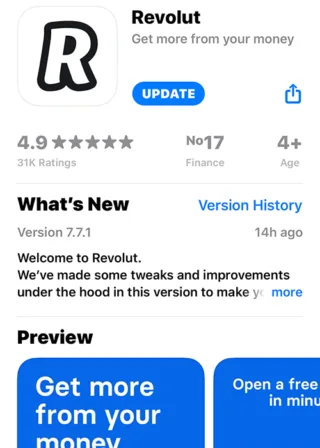 Revolut App Store Reviews