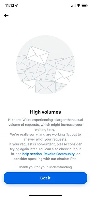 Revolut Chat Agent Not Available