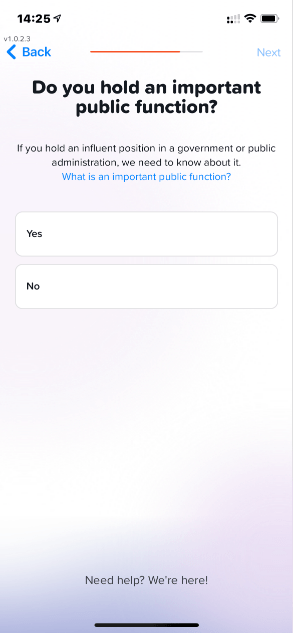 Yuh Bank Sign-up - Public person