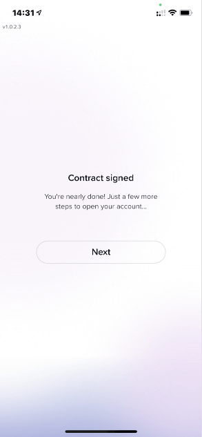 Yuh Bank Sign-up - Contract signed