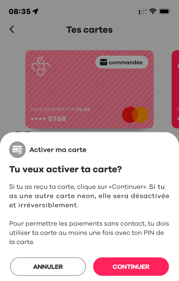 Activation neon card 3b