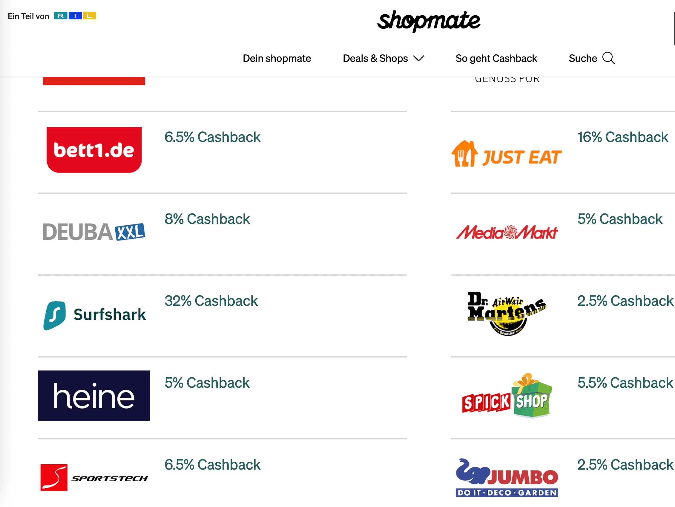 Cashback shopmate