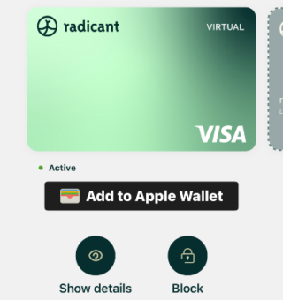Radicant Virtual Debit Card