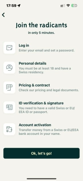 Radicant Bank Account Opening