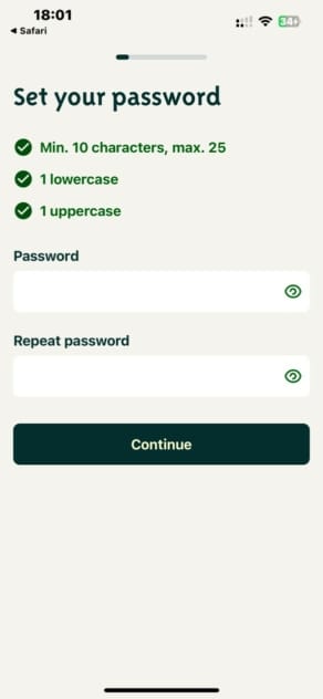 Radicant Set your Password