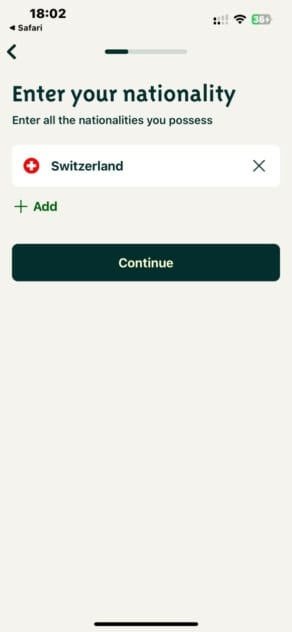 Radicant Enter your Nationality