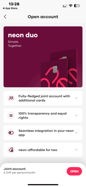 Neon bank joint account 2