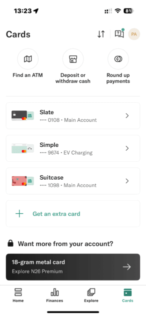 N26 virtual card