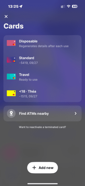 Revolut virtual card