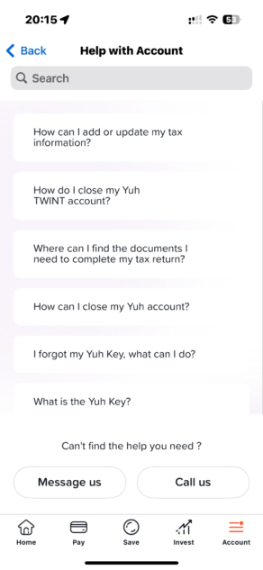 Yuh Contact & Customer Service