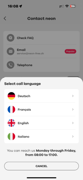 Contact Neon Bank by Phone