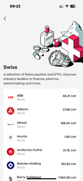 Neon Invest Swiss Stocks