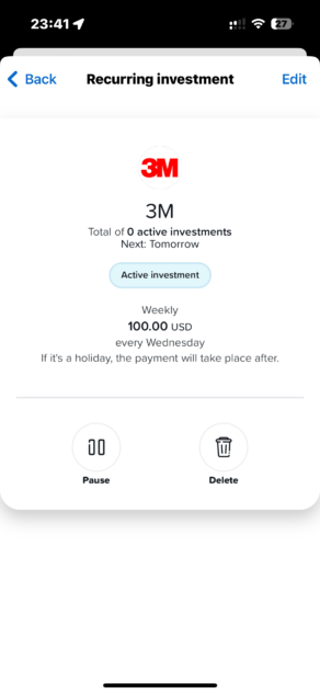 Yuh Recurring Investment Edit