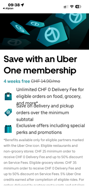 Uber One Alpian membership