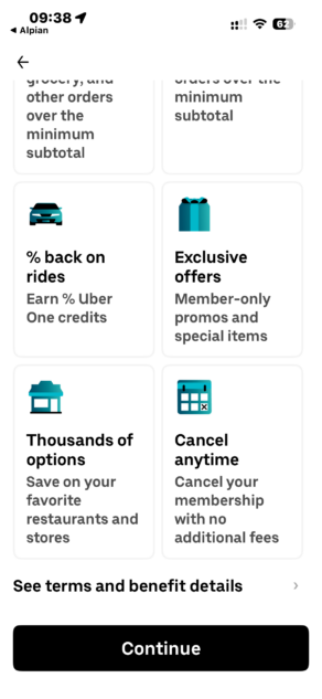 Uber One Alpian membership
