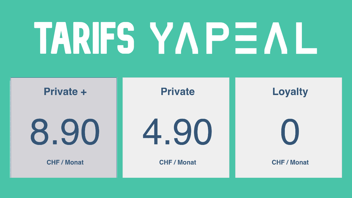 Yapeal Tarifs Plans