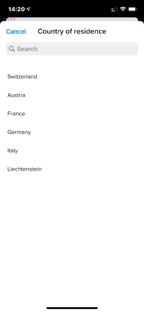 Yuh Ouvrir un compte - Pays