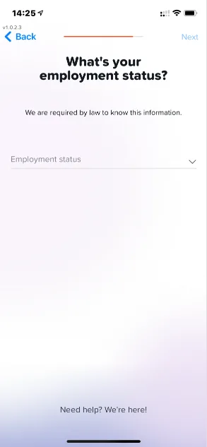 Yuh Ouvrir un Compte - Situation d'emploi