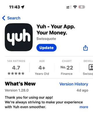 Avis Yuh sur l'App Store