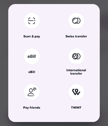 Options de paiement avec Yuh