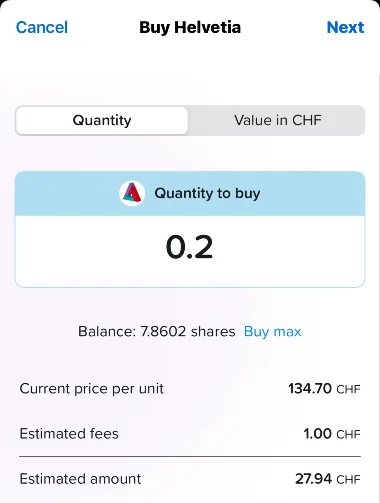 Trading fractionné avec Yuh