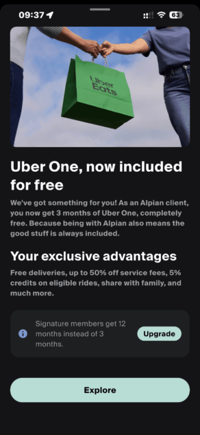 Uber One - Uber Eats - Alpian